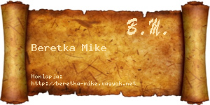 Beretka Mike névjegykártya